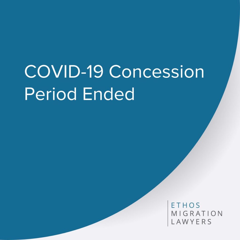 COVID-19 Concession Period Ended